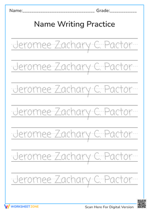 Name Writing Practice