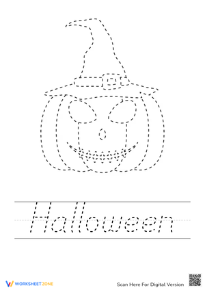 Halloween Tracing Worksheet | Essential Kindergarten
