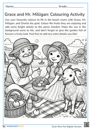 Grace and Mr. Milligan Coloring Activity | Essential Grade 1