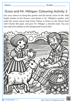 Grace and Mr. Milligan Printable Coloring | Grade 1 ELA