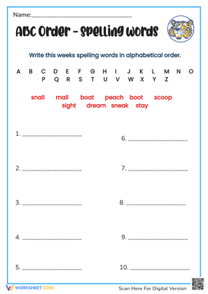 ABC order - week 10