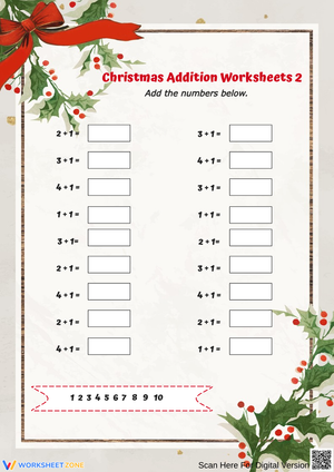 Christmas-Themed Addition Worksheet