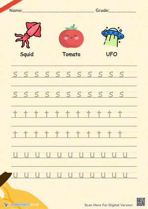 Aesthetic Cursive Writing Exercise for Kids