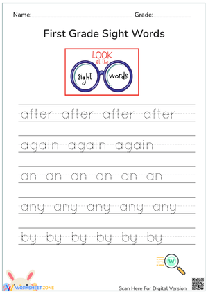 First Grade Sight Words Handwriting Practice - Learn to Write!