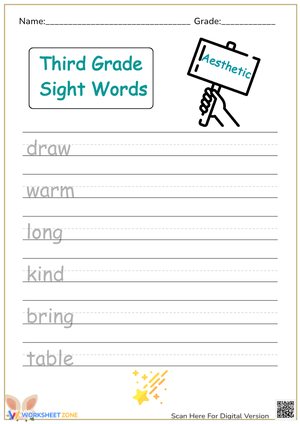 Third Grade Sight Words: Modern Handwriting Practice