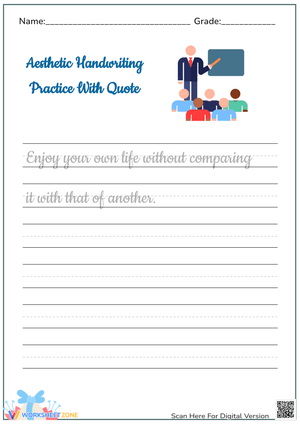 Inspirational Quote Handwriting Practice - Grades 3-8