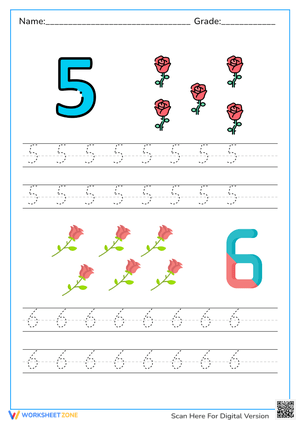 Number Tracing Fun: Learn 5 and 6!