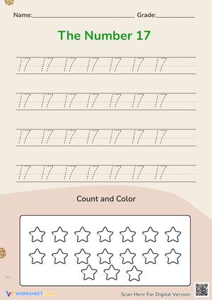 Learning to Write Number 17