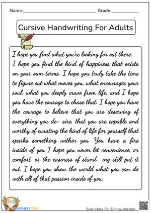 Inspirational Handwriting: Find Your Path - Cursive Practice