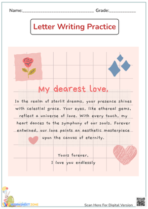Romantic Adults Handwriting: Love Letter Practice