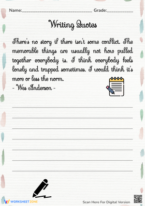 Literary Adults Handwriting With Quote Practice