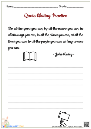 Adults Handwriting Practice: John Wesley Quote