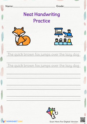 Neat Handwriting Practice: Sentences for Grades 1-3
