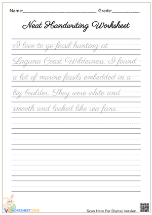 Fossil Hunting Handwriting Practice - Neat Writing Fun!