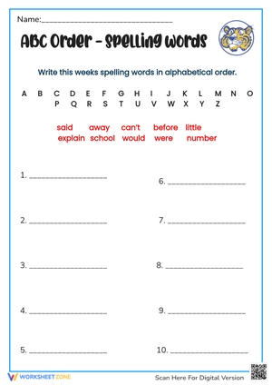 ABC order - week 13
