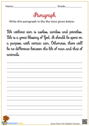 Handwriting Practice: Life Purpose - Grades 3-5