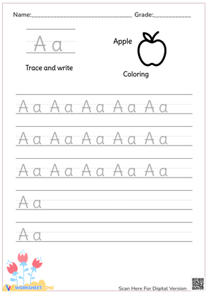 Letter A Handwriting Without Tears Practice Sheet