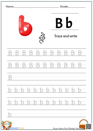 Letter B Handwriting Practice - Trace & Write for Beginners!