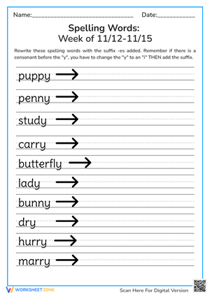 Spelling Words (10/28-11/1)