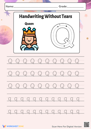 Letter Q - Handwriting Without Tears Queen Edition
