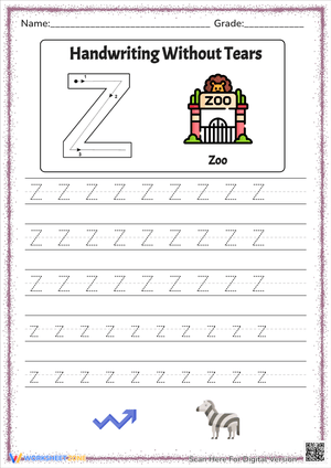 Zoo Adventures: Letter Z Handwriting - Tears Method