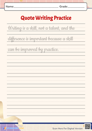 Inspirational Quote Handwriting Practice - Dream Big!