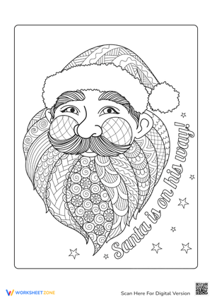 Festive Santa Claus Coloring Page for Adults