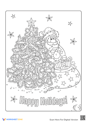 Christmas Coloring for Adults: Santa's Visit