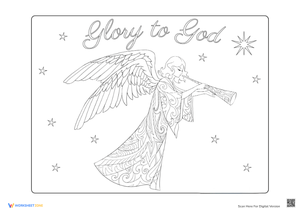 Angelic Glory Coloring Sheet for Adults