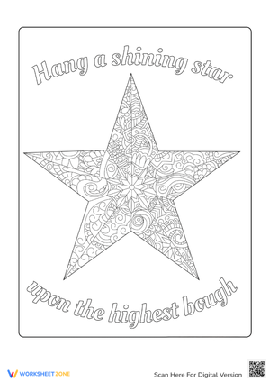 Christmas Coloring With Shining Star