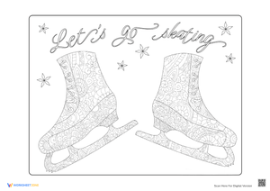 Ice Skates Christmas Coloring