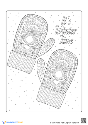 Mitten Coloring Page for Adults