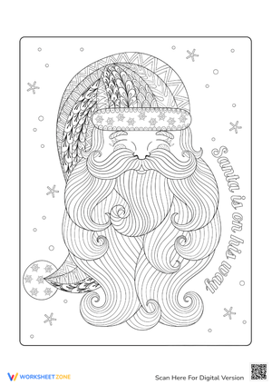 Christmas Coloring for Adults: Serene Santa
