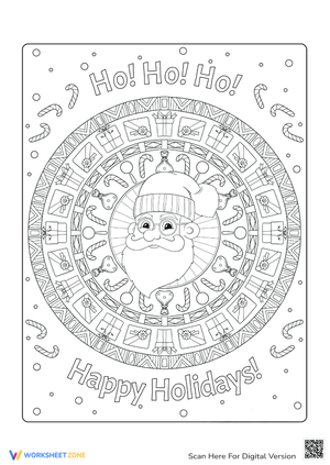 Whimsical Santa Claus Christmas Coloring Page