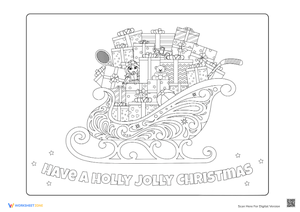 Christmas Sleigh Coloring Page for Adults