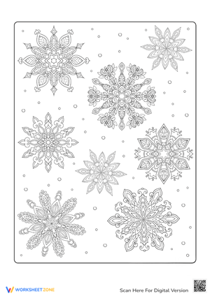 Christmas Coloring Page with Snowflake Serenity