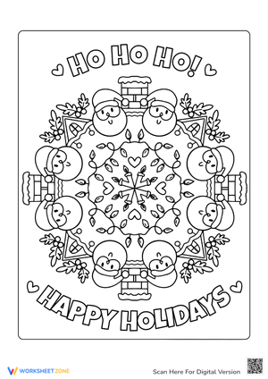 Santa Mandala Coloring
