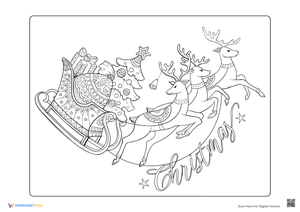 Santa's Sleigh Coloring Page