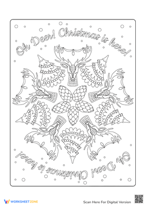 Reindeer Christmas Coloring for Adults