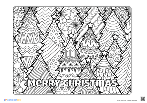 Christmas Tree Forest Coloring Page - Fun Holiday Activity