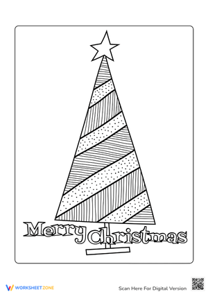 Modern Christmas Tree Coloring Page