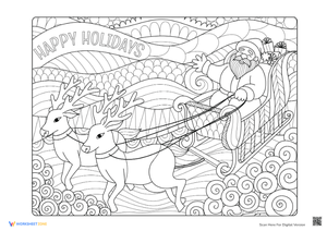 Santa's Sleigh Ride Coloring Page - Christmas Fun!