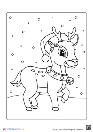Santa's Reindeer Coloring Page