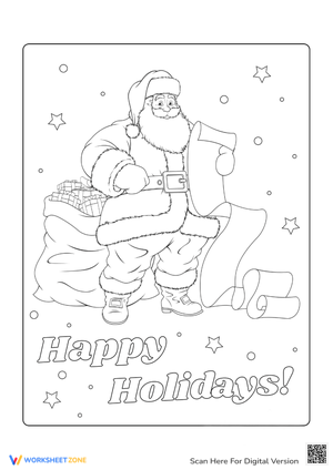 Santa's List Coloring Page - Christmas Fun for Kids!