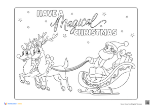 Magical Santa Coloring Page
