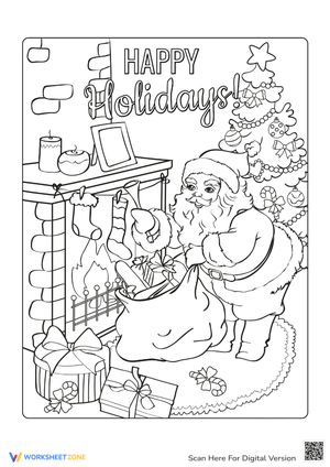 Santa's Stocking Stuffer Coloring Page