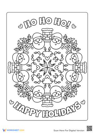 Santa Coloring Page: Happy Holidays