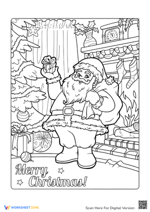 Santa's Christmas Eve Coloring Page - Fun Holiday Activity