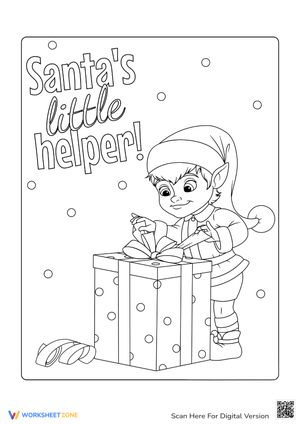 Santa's Elf Coloring Page - Printable Fun for Kids!