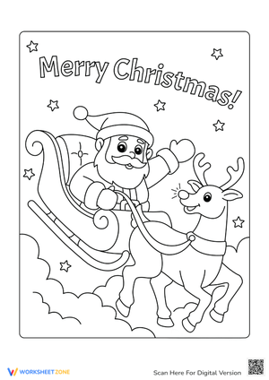 Christmas Santa Sleigh Coloring Page